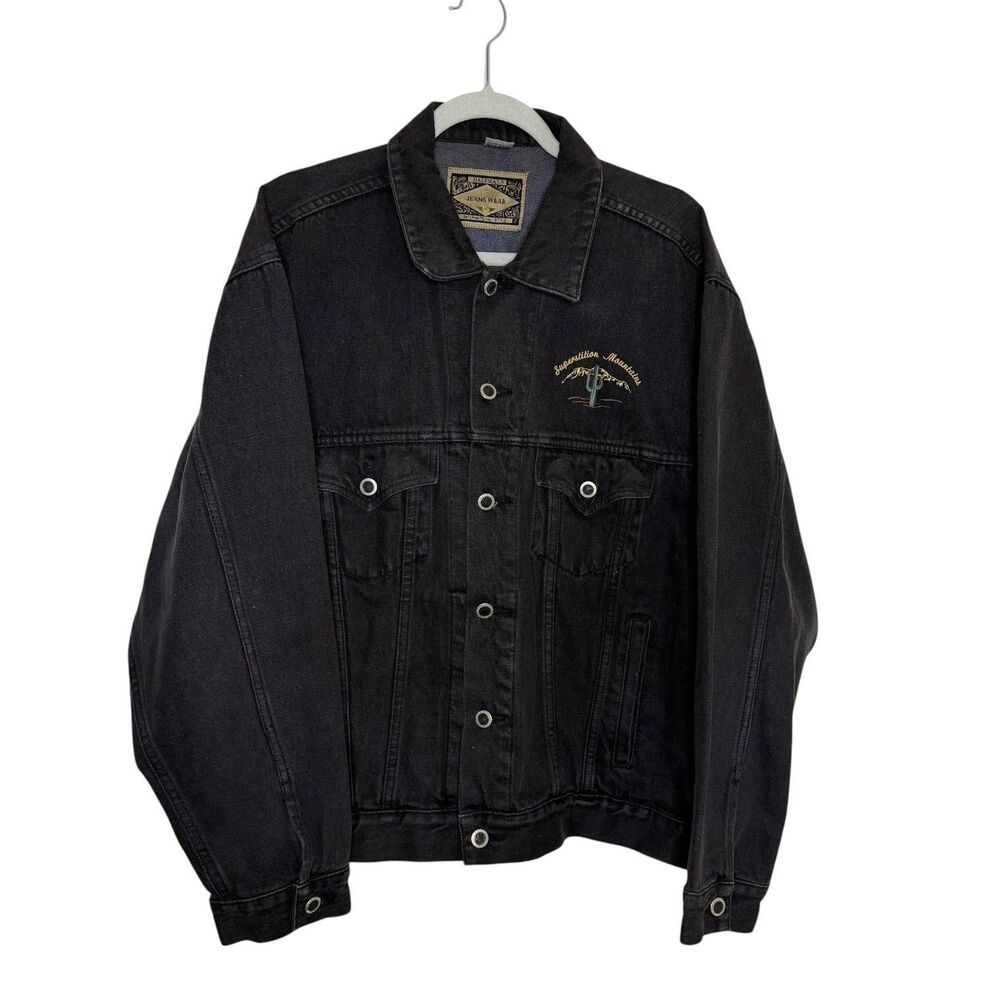 Haleman Jeanswear Vintage Denim Jean Jacket Superstition Mountains Western L
